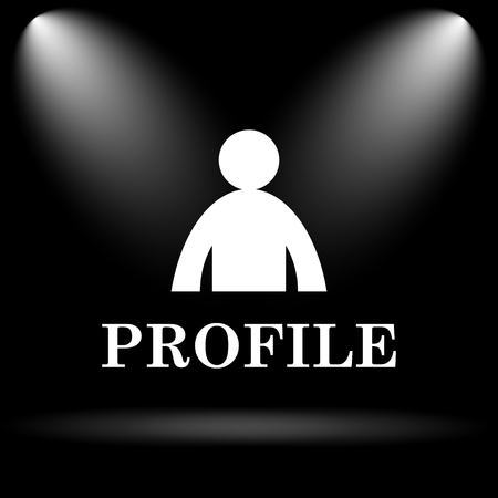 Profile icon. Internet button on black background.の写真素材