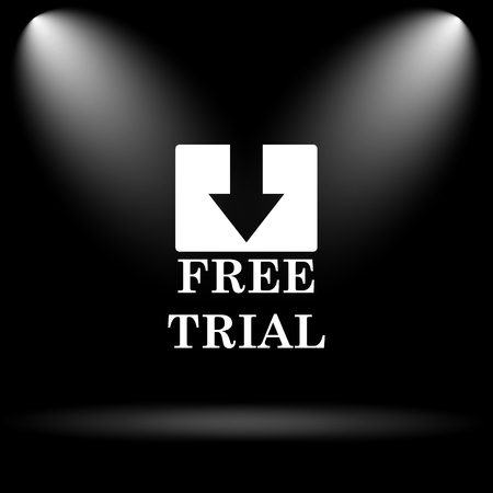 Free trial icon. Internet button on black background.の写真素材