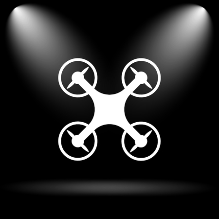 Drone icon. Internet button on black background.の写真素材