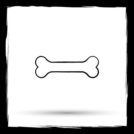 Bone icon. Internet button on white background. Outline design imitating paintbrush.の写真素材