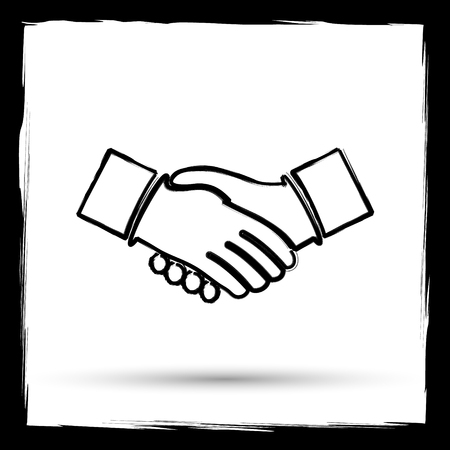 Agreement icon. Internet button on white background. Outline design imitating paintbrush.の写真素材