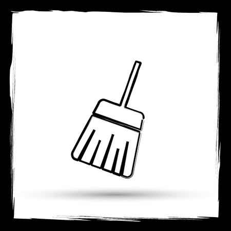 Sweep icon. Internet button on white background. Outline design imitating paintbrush.の写真素材