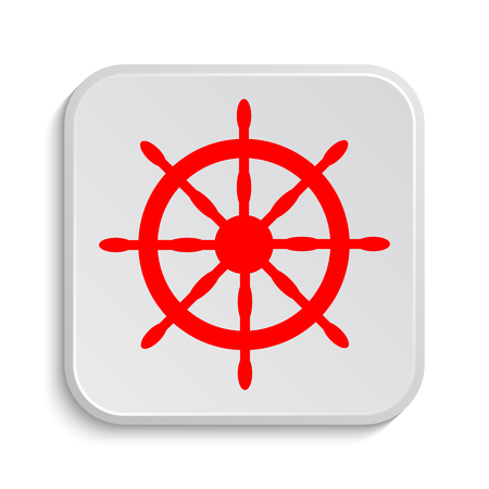 Nautical wheel icon. Internet button on white background.の写真素材