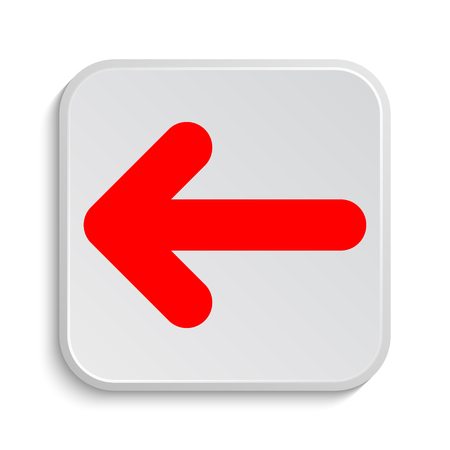 Left arrow icon. Internet button on white background.の写真素材