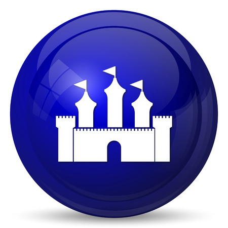 Castle icon. Internet button on white background.の写真素材