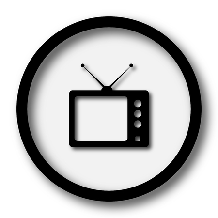 Retro tv icon. Internet button on white background.の写真素材