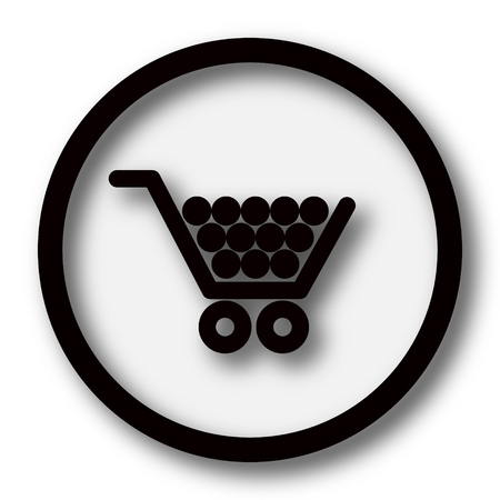 Shopping cart icon. Internet button on white background.の写真素材