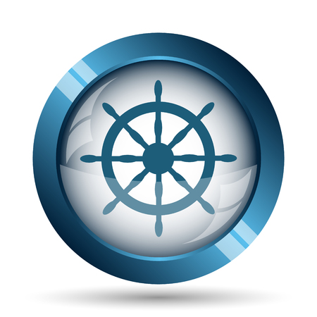 Nautical wheel icon. Internet button on white background.の写真素材
