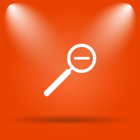 Zoom out icon. Internet button on orange background.の写真素材