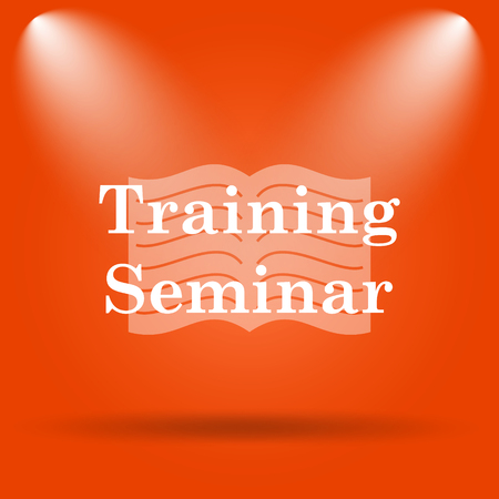 Training seminar icon. Internet button on orange background.の写真素材