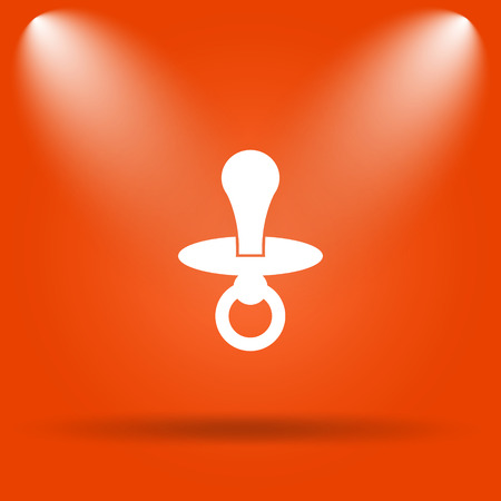 Pacifier icon. Internet button on orange background.の写真素材
