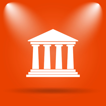 Building icon. Internet button on orange background.の写真素材