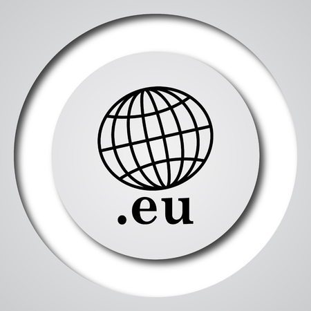 .eu icon. Internet button on white background.の写真素材