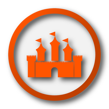 Castle icon. Internet button on white background.の写真素材