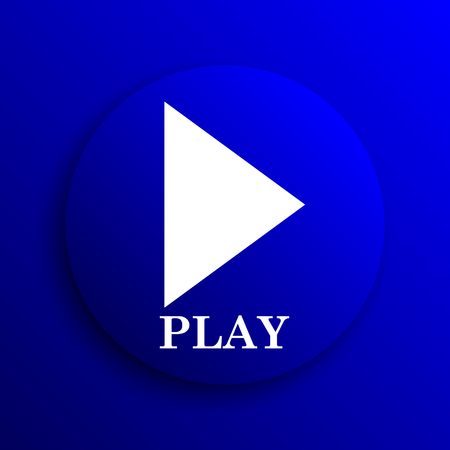 Play icon. Internet button on blue background.の写真素材