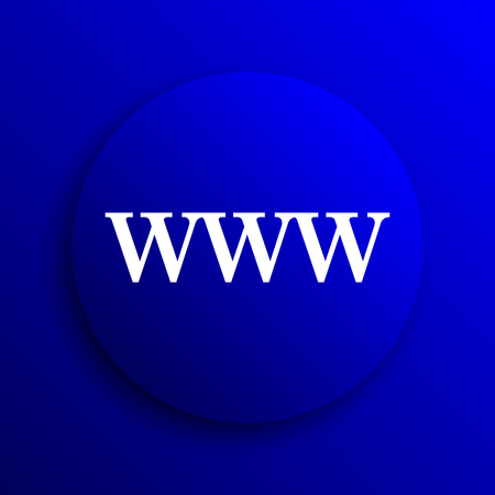 WWW icon. Internet button on blue background.の写真素材