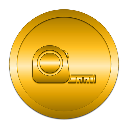 Tape measure icon. Internet button on white background.の写真素材