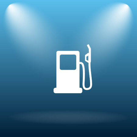 Gas pump icon. Internet button on blue background.の写真素材