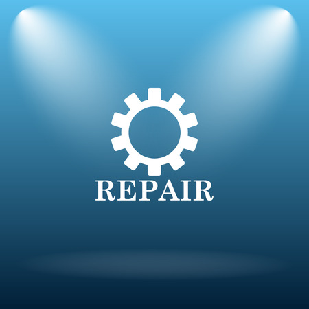 Repair icon. Internet button on blue background.の写真素材