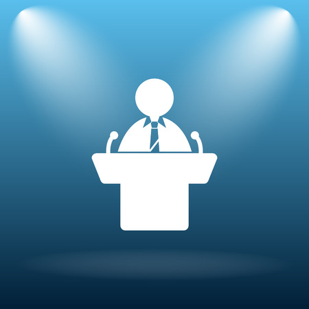 Speaker icon. Internet button on blue background.の写真素材