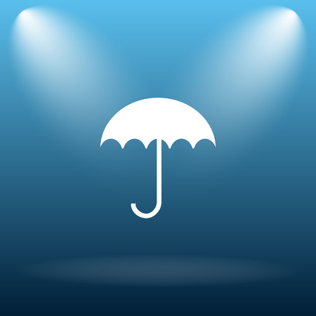 Umbrella icon. Internet button on blue background.の写真素材