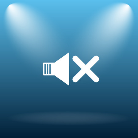 No sound icon. Internet button on blue background.の写真素材