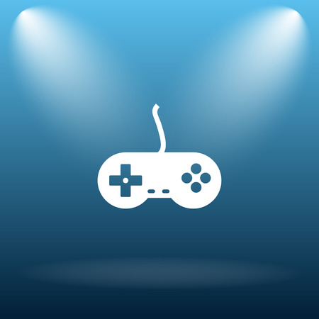 Gamepad icon. Internet button on blue background.の写真素材