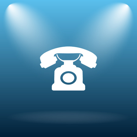 Phone icon. Internet button on blue background.の写真素材