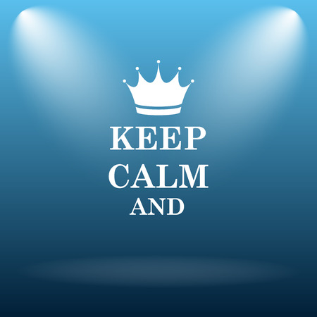 Keep calm icon. Internet button on blue background.の写真素材