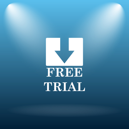 Free trial icon. Internet button on blue background.の写真素材