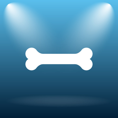 Bone icon. Internet button on blue background.の写真素材