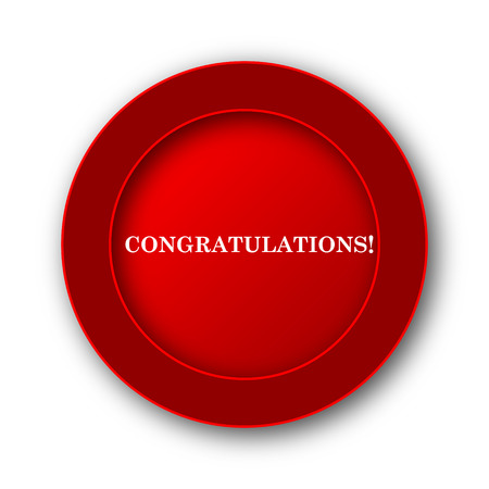 Congratulations icon. Internet button on white background.の写真素材