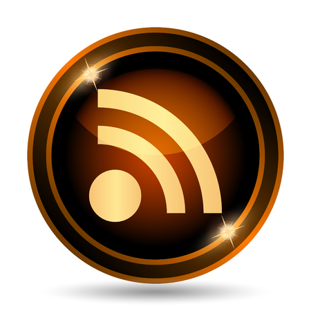 Rss sign icon. Internet button on white background.の写真素材