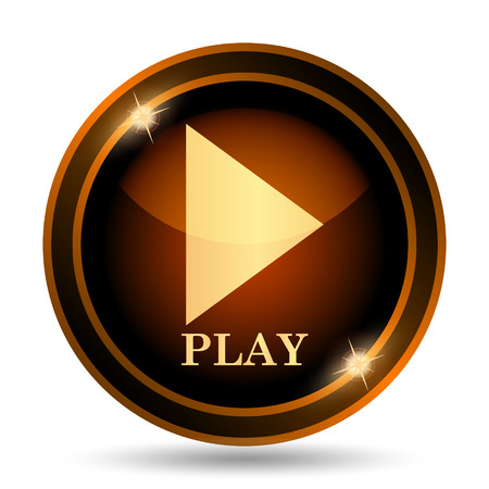 Play icon. Internet button on white background.の写真素材