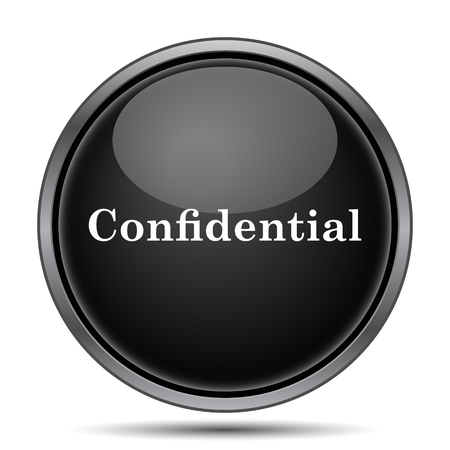 Confidential icon. Internet button on white background.の写真素材