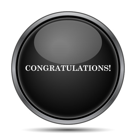 Congratulations icon. Internet button on white background.の写真素材