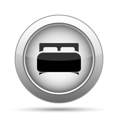 Double bed icon. Internet button on white background.の写真素材