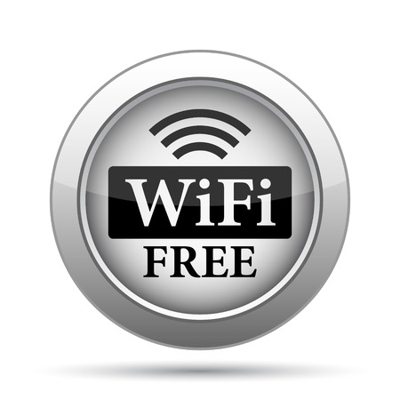 WIFI free icon. Internet button on white background.の写真素材