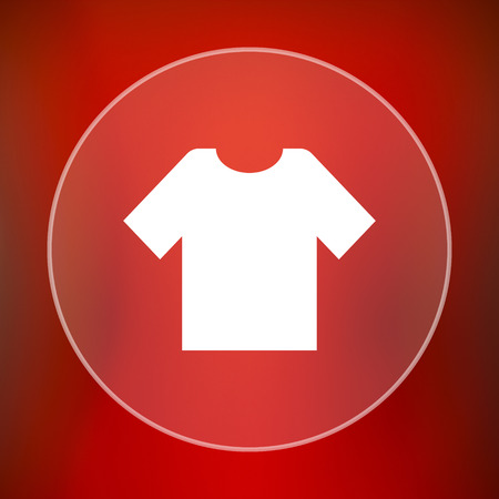 T-shirt icon. Internet button on red background.の写真素材