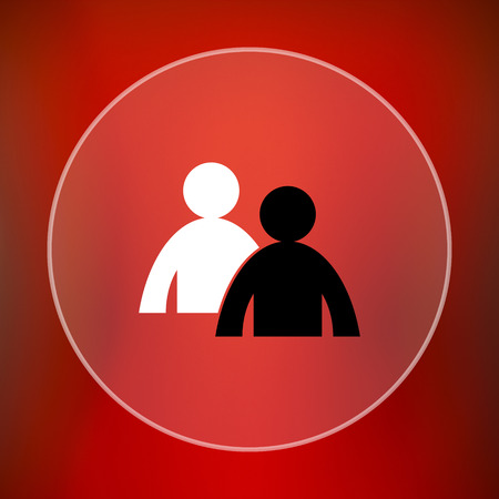 Mentoring icon. Internet button on red background.の写真素材