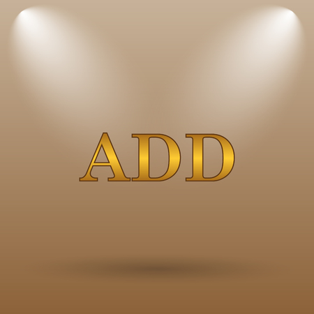 Add icon. Internet button on brown background.の写真素材