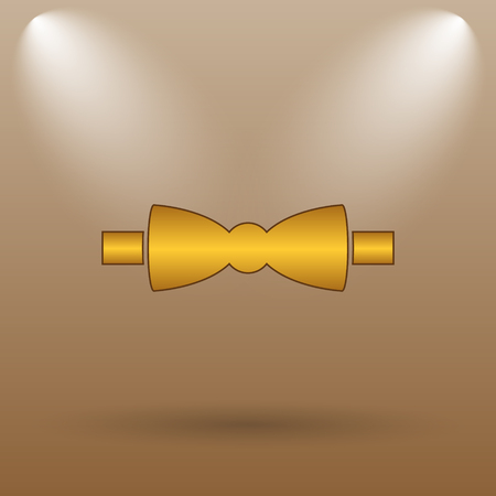 Bow tie icon. Internet button on brown background.の写真素材