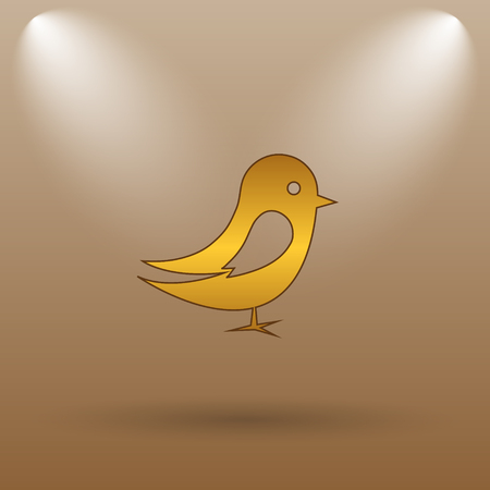 Bird icon. Internet button on brown background.の写真素材
