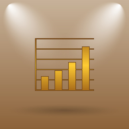 Chart bars icon. Internet button on brown background.の写真素材