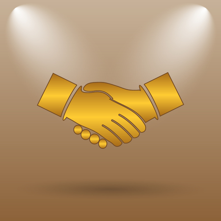 Agreement icon. Internet button on brown background.の写真素材