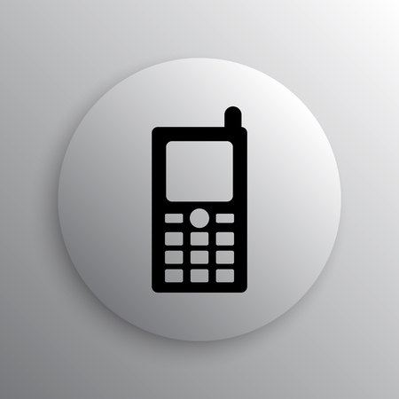 Mobile phone icon. Internet button on white background.の写真素材