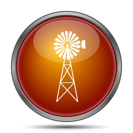 Classic windmill icon. Internet button on white background.の写真素材