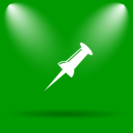 Pin icon. Internet button on green background.の写真素材