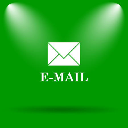 E-mail icon. Internet button on green background.の写真素材