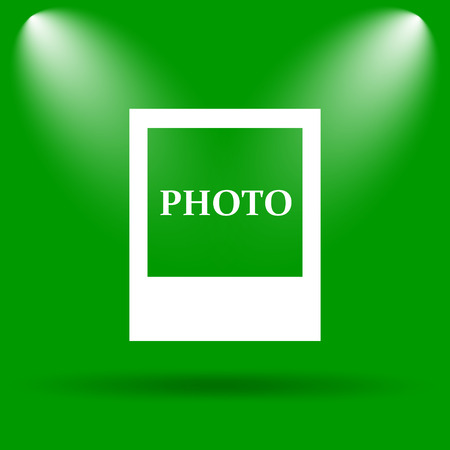 Photo icon. Internet button on green background.の写真素材